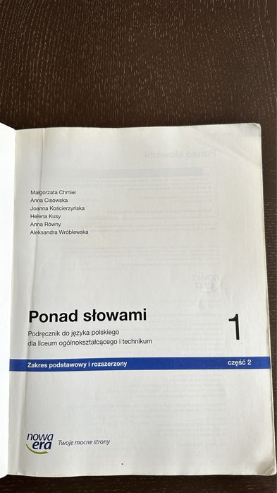 Ponad słowami 1 część 2. Podręcznik j. polskiego. Zakres podst/roz