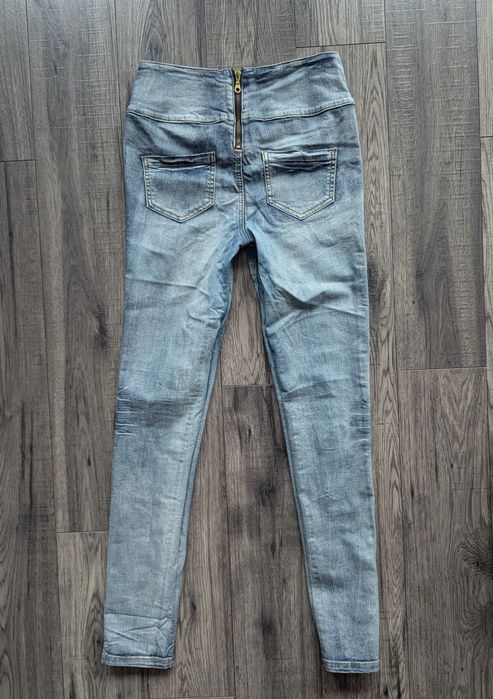 Pieces jeansy skinny rurki wysoki stan