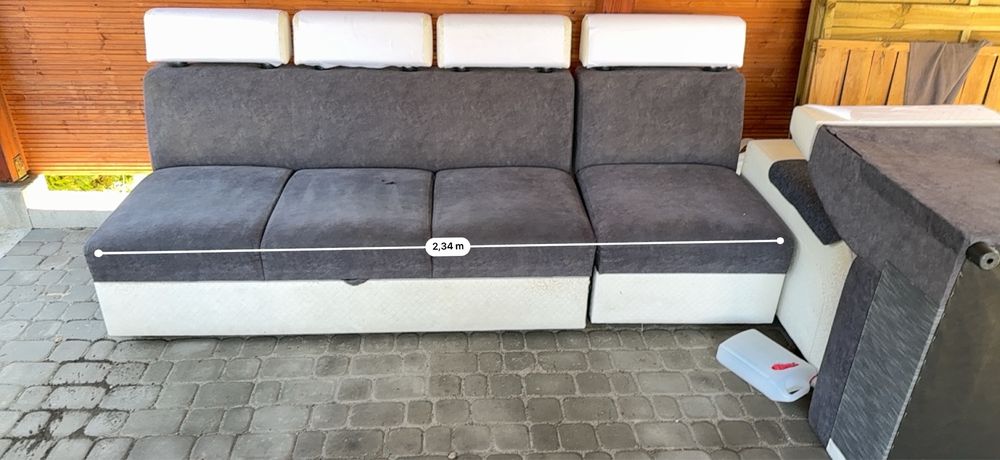 Narożnik L duży | regulowane zagłówki | grafit/biały | 799 zł