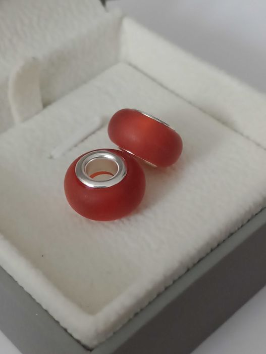 Charmsy w stylu murano platerowane srebrem