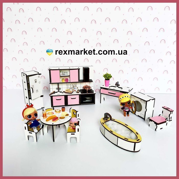 Лялькові меблі Лол Lol Кухня Ванна для ляльок будинок мебель для кукол