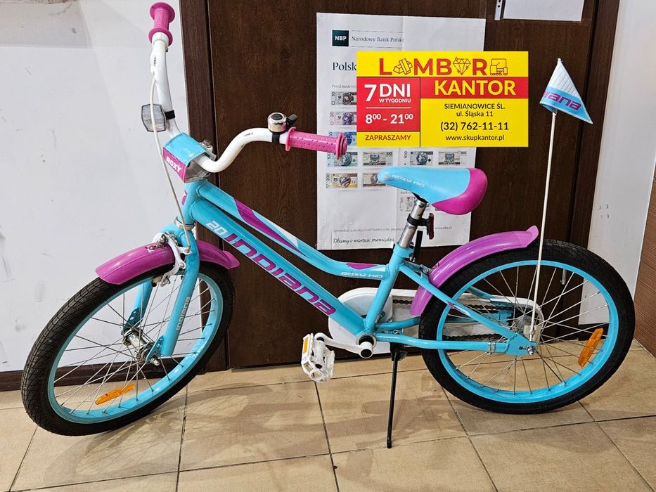 4518/25 Rower dziecięcy INDIANA Roxy Kid 20 cali dla dziewczynki