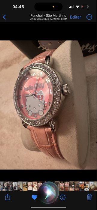 Vnedo relogio Hello Kitty original com cristais Swarovski