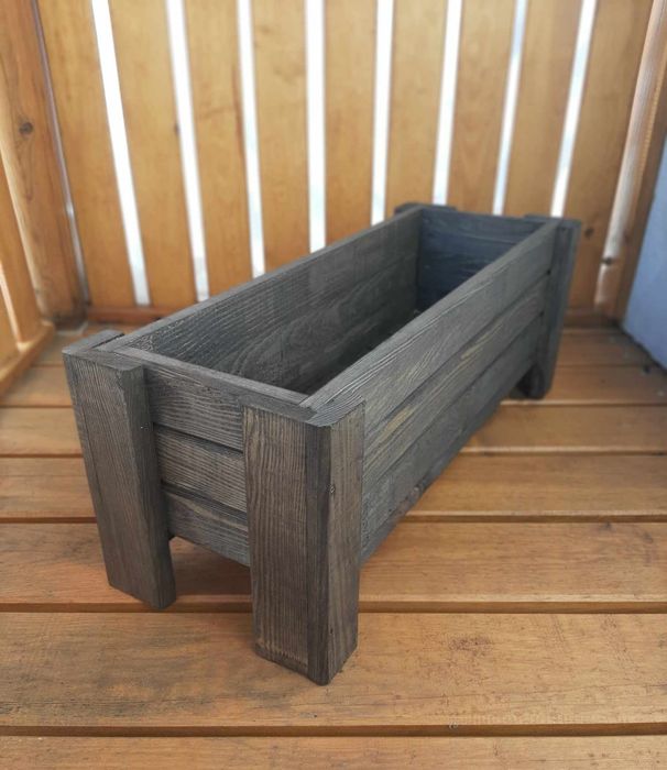 Donica drewniana 80x30x30 cm. Kolor palisander