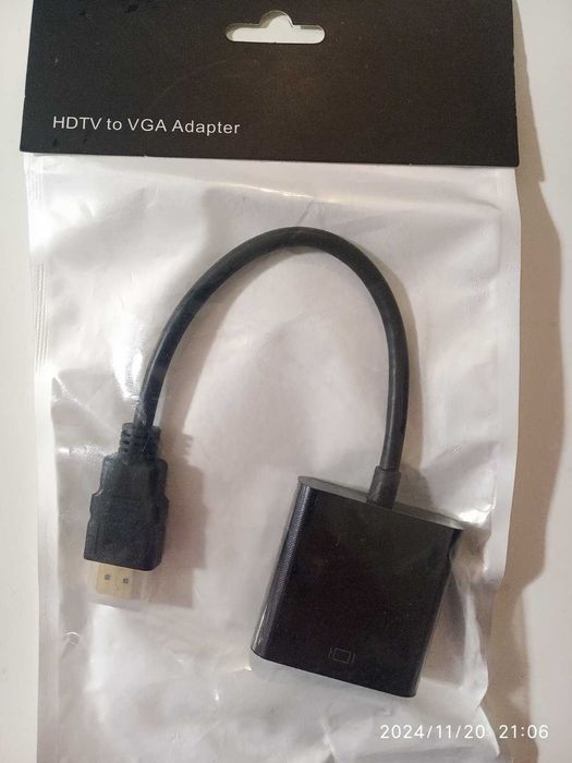 Переходник Конвертер HDMI to VGA 1080p c аудио для ПК Т2 смарт пристав