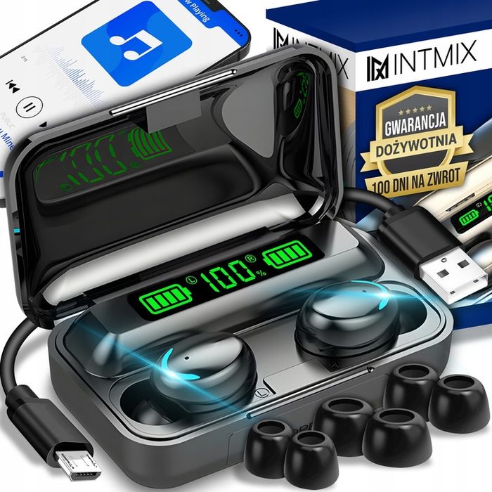 Słuchawki Bezprzewodowe Bluetooth 5.1 F9 - Pro Model 2023 Tws + Powerb