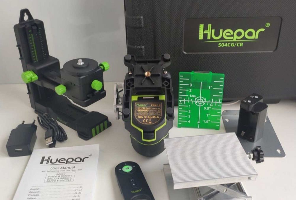 Уровень лазерный Huepar S04CG 4D 360 Bluetooth (S04CG)