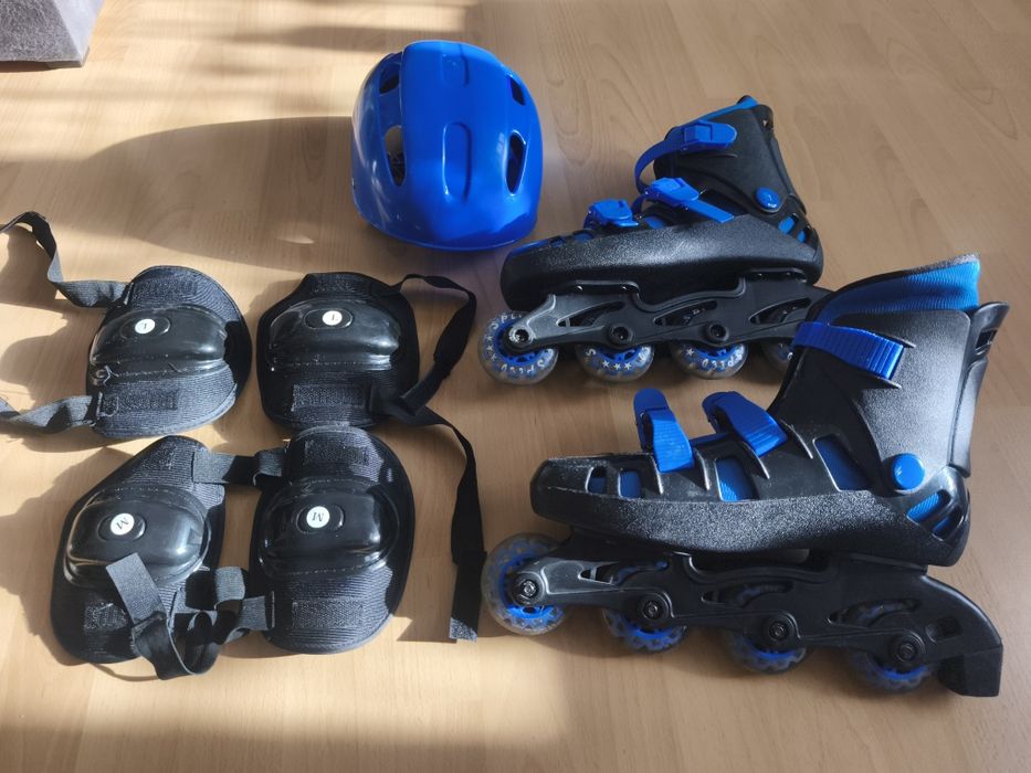Zestaw rolek ochraniacze+kask rozm.43-44
