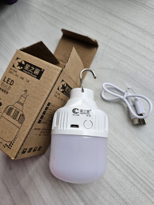 LED лампа ліхтар з usb-зарядкою 80w