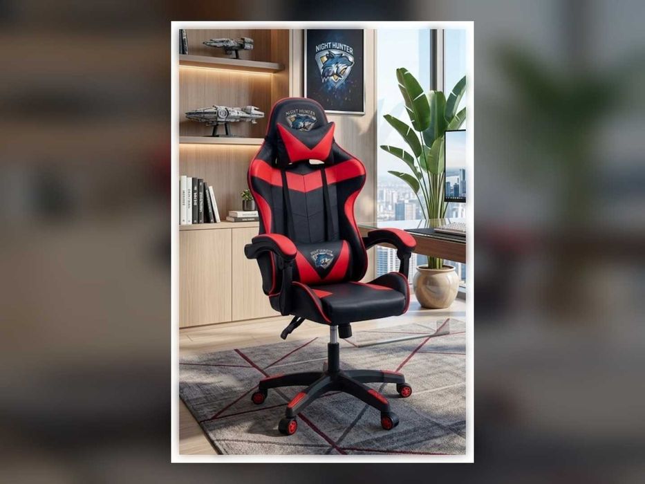 Nowy Fotel Gamingowy Obrotowy Dla Gracza Z Masażem Ekoskóra