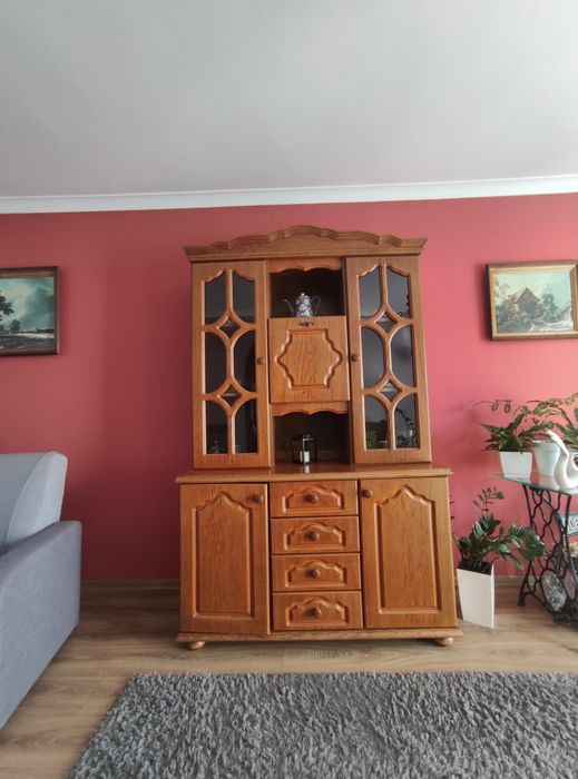 Komplet mebli do salonu - drewno - dąb