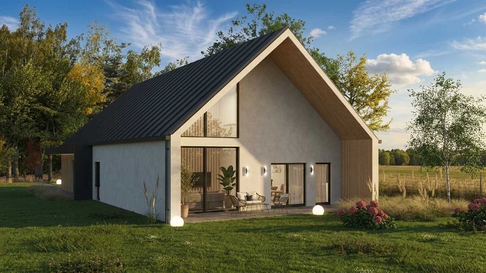 Nowoczesny energoszczędny dom jednorodziny 140m2 pod Ostrowem