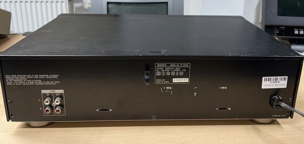 Deck cassete Sony 3 Cabeças Dolby S
In audio systems, it is desirabl