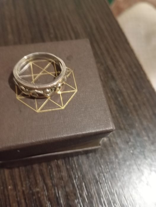 Серебрянное кольцо 925 проба с золотой пластиной