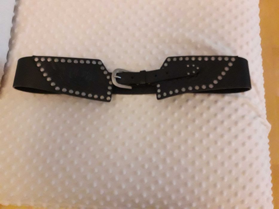 Czarny pasek Marks & Spencer ze skóry naturalnej