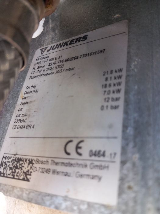 Esquentador junkers ventilado