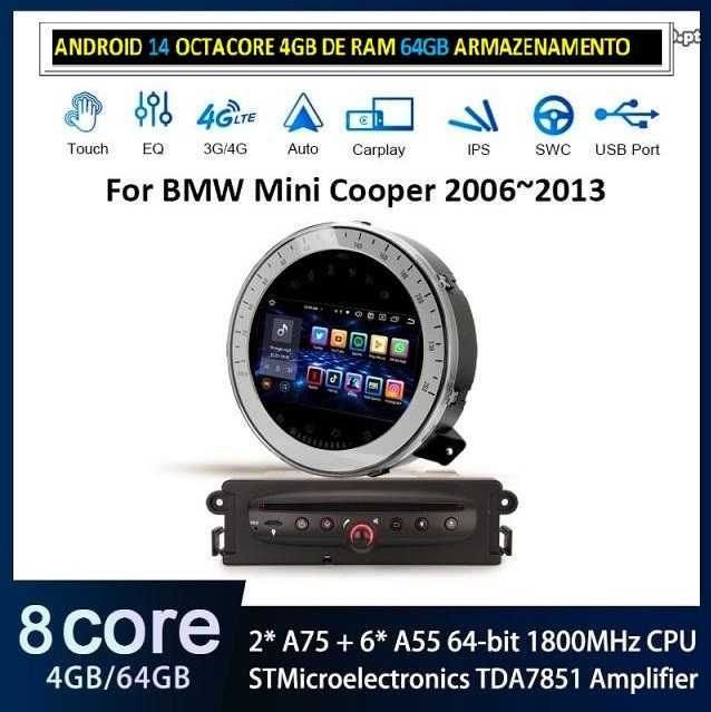 Auto-radio 2 din Android 14 BMW Mini Cooper