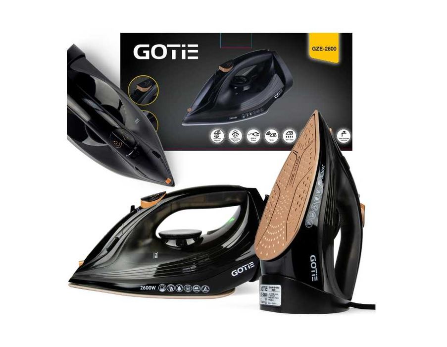 Żelazko GOTIE GZE-2600 Mocne 2600 W Ceramiczna stopa Strażak
