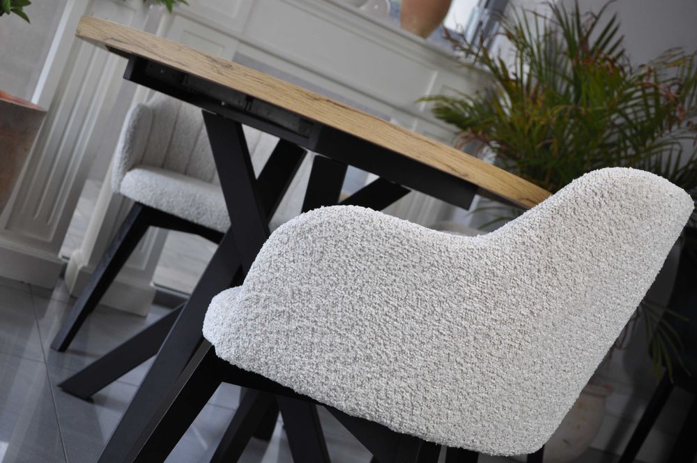 Komplet 4 szt. Krzesło Premium Boucle