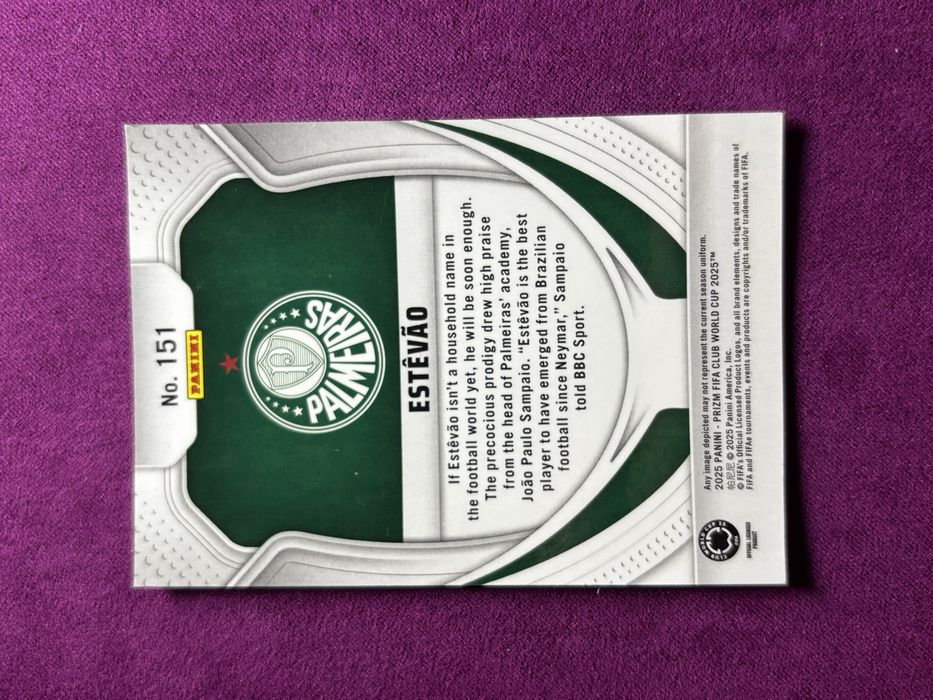 Estevao card panini prizm 2025 Palmeiras