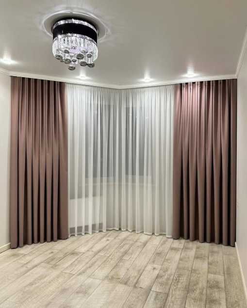 Комплект штор Льон-Рогожка двосторонній блекаут 200*280 см