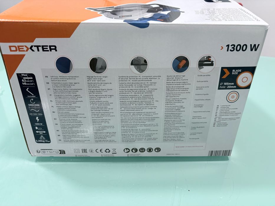 Serra Circular Dexter 1300W 185mm com Caixa [36]