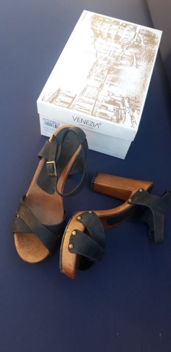 Sandały na obcasie Venezia 37 38 czarne