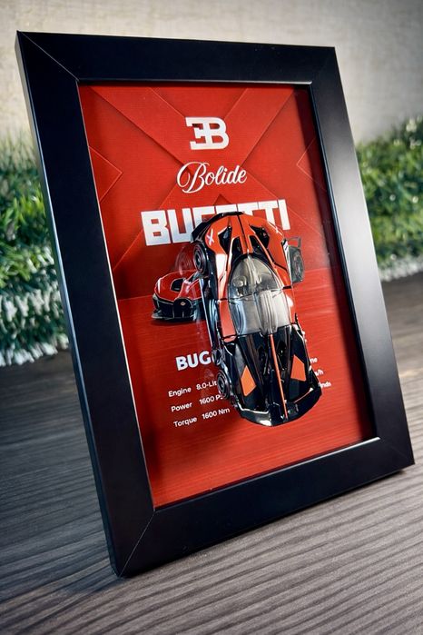 Картина з моделлю Bugatti Bolide (10х15см)
