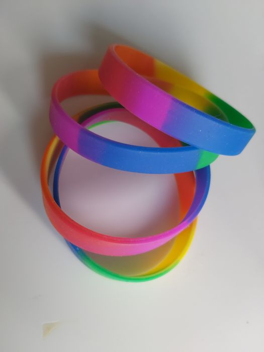 ,Bransoletka silikonowa kolorowa 4 sztuki komplet