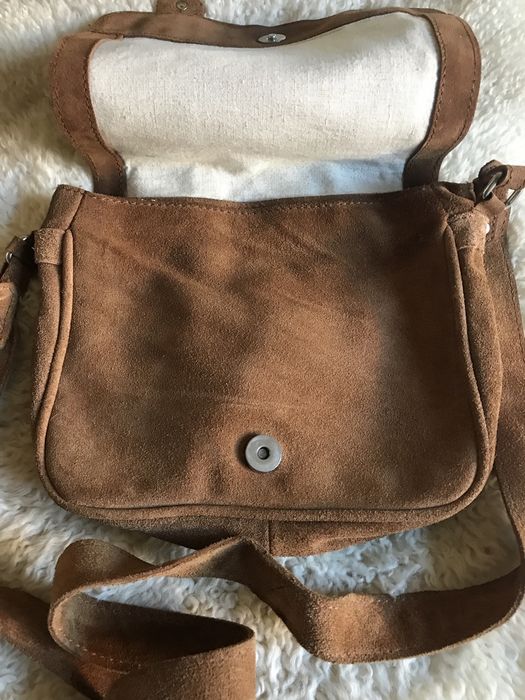 Замшева сумка бренд zara