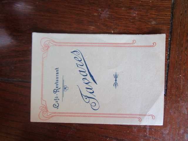 Tavares RIco (?) menu 1932 restaurante