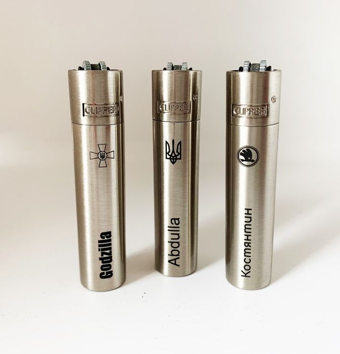 Зажигалка Clipper метал с индивидуальной гравировкой