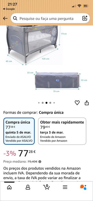 Berço portátil dos 0 ate os 18 meses