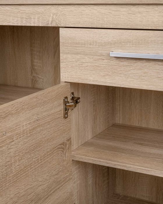 Komoda z szafkami do salonu, sypialni z półką dąb sonoma