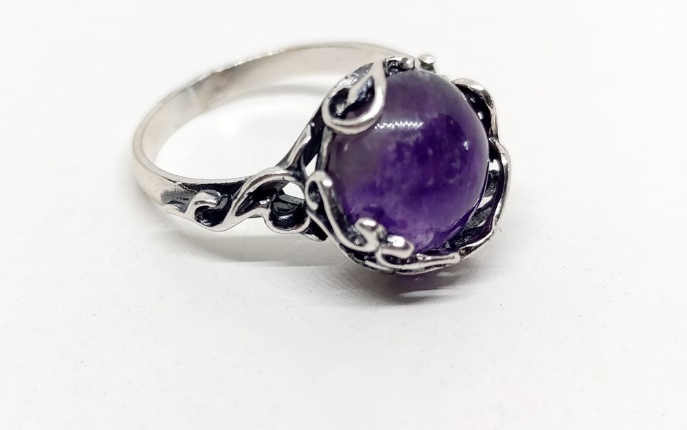 Pierścionek z ametystem rozmiar 19 srebro 925