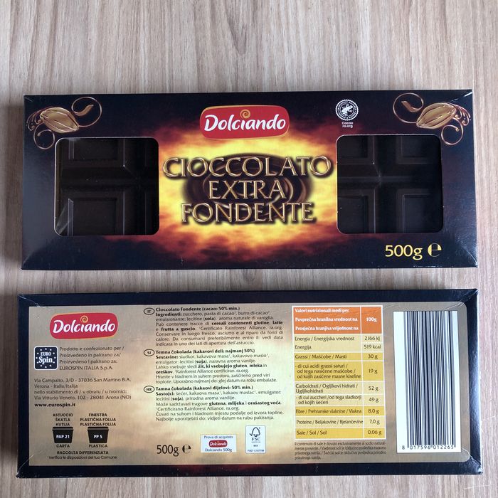 Шоколад Dolciando Cioccolato. 500g. Олх