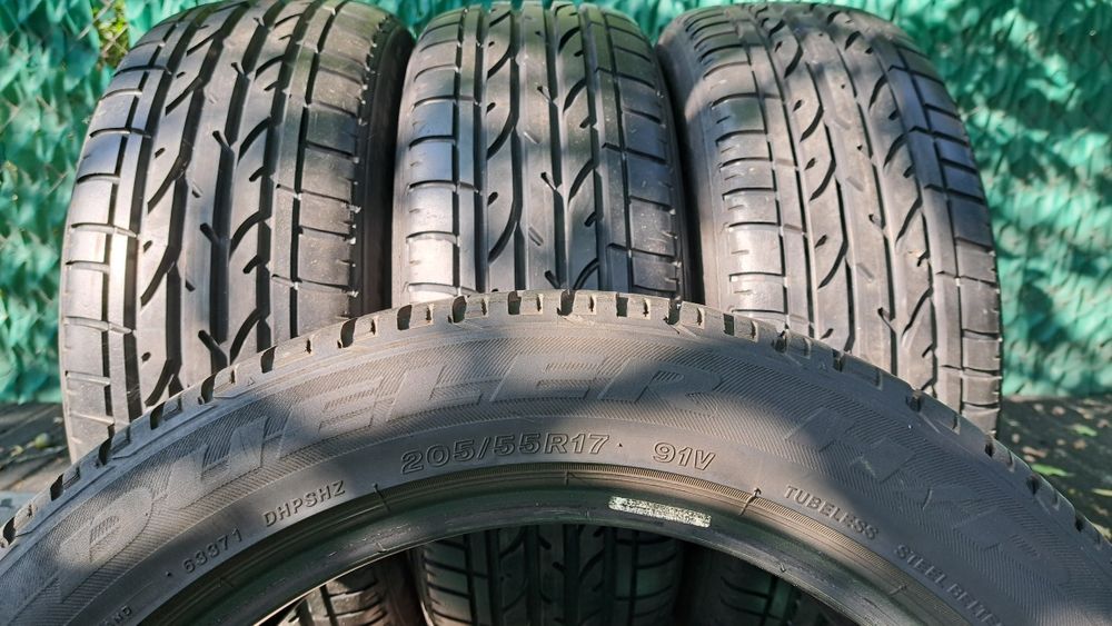 7мм!Летний комплект Японских шин BRIDGESTONE DUELER 205 55 R17