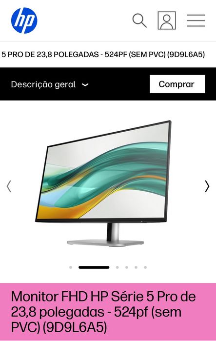 Monitor HP novo em caixa