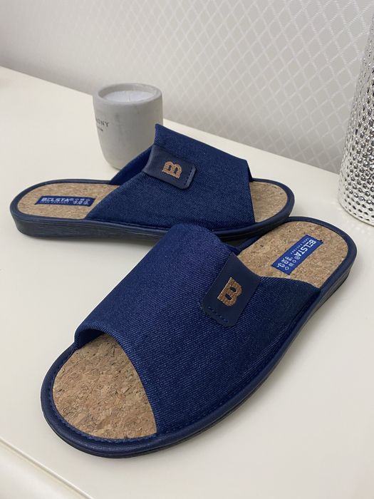 Чоловічі тапочки з відкритими пальцями Белста коркова устілка.Ціни різ