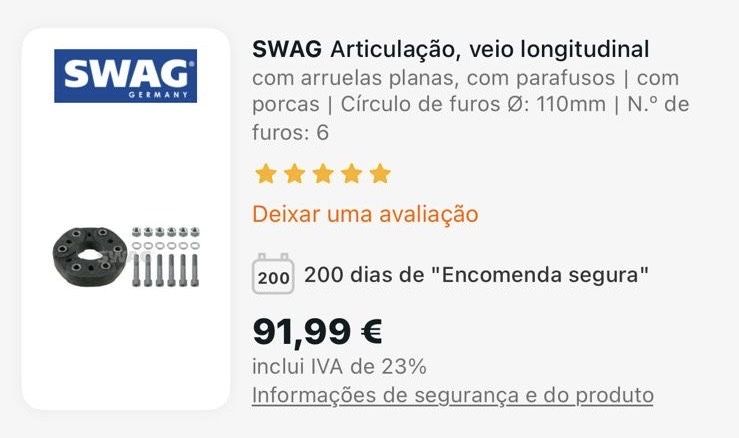 Articulacao veio longitudinal SWAG Mercedes