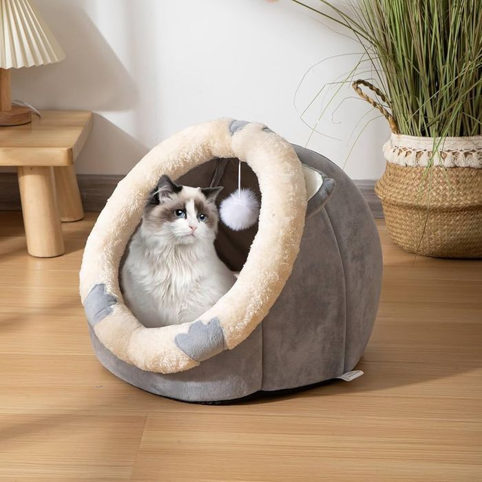 Souarts Legowisko dla kota, psa domek roz.L szare 45 x 48 x 33