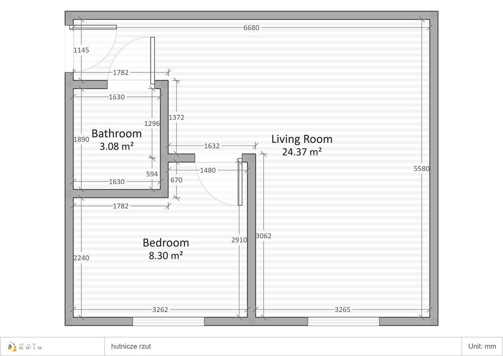 2-soban stan, 36 m²