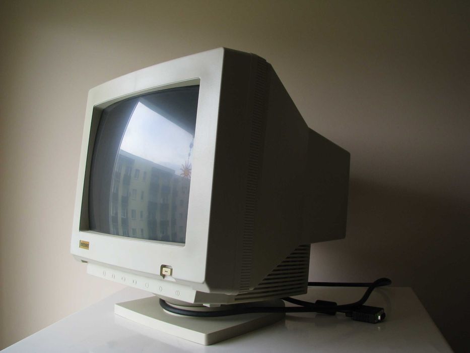 Monitor do komputera CRT Microspot, 14 cali, 1995r. Retro Gaming PC DOS SVGA