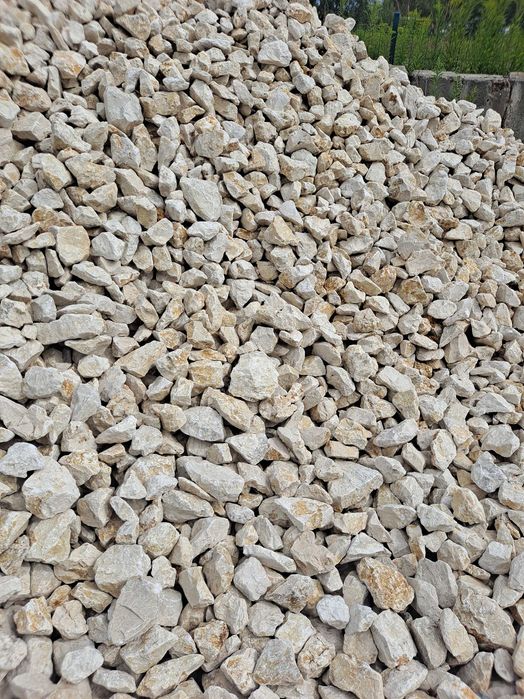 Kamień biały biszkoptowy ogrodowy, głaz, gabion 60-120 mm, Transport.