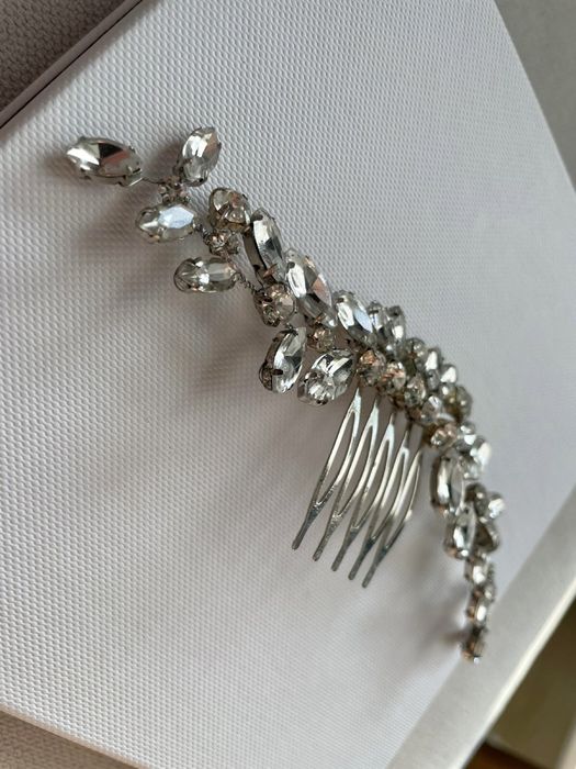 Kryształowy grzebień ślubny spinka