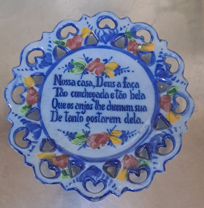 Prato faiança azul de Alcobaça