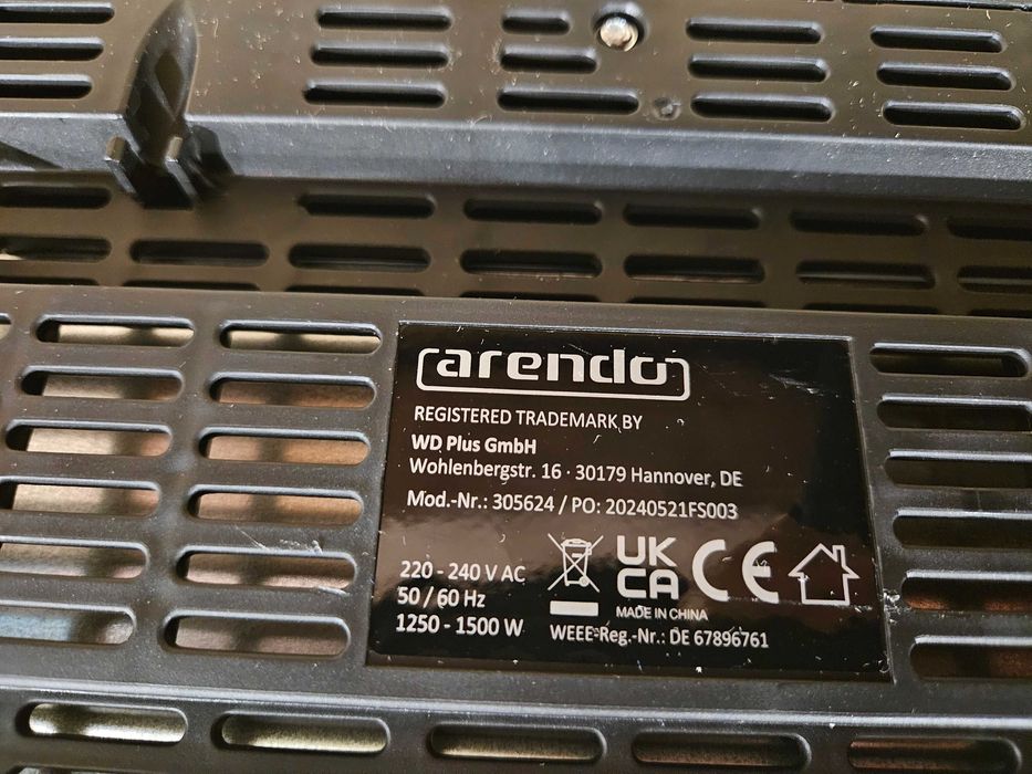 Toster Arendo brązowy 2 tosty 1500 W