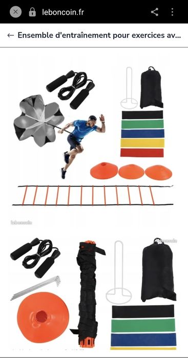 Conjunto equipamento treino