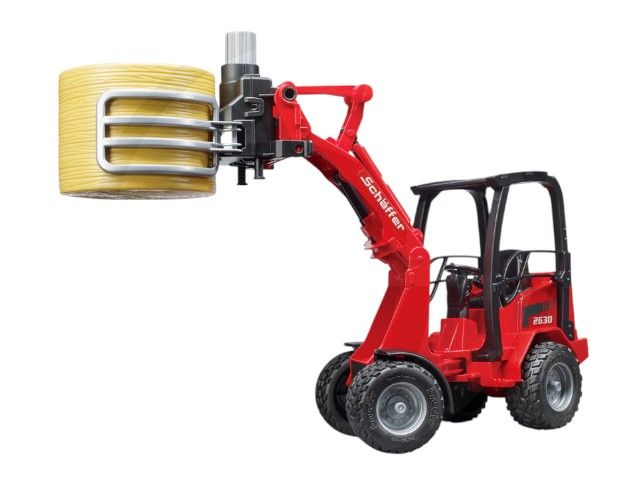 Bruder Schäffer 2630 z chwytakiem do bel 1:16 – nowa ładowarka