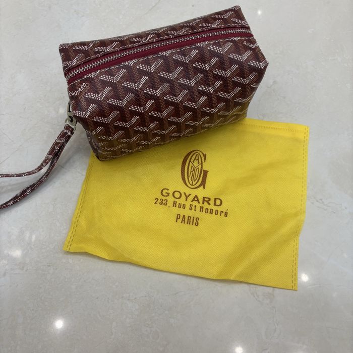 Нова Косметичка сумка Goyard бордова з фірмовим принтом